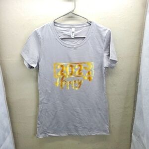 Happy 2024 New Years Short Sleeve T Shirt Size Large NEW Grey Gold